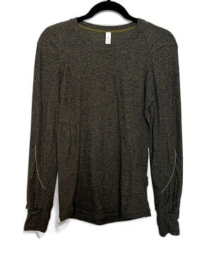 Lululemon Extra Mile Long Sleeve Top Olive Rulu Reflective 6